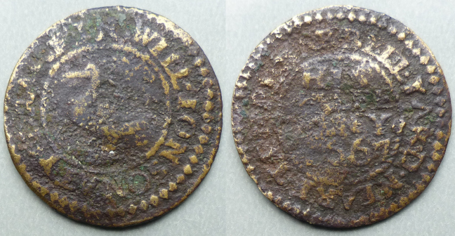 Bell Yard, Will Jonson AT YE DRAKE 1667 halfpenny Bell Yard, Will Jonson AT YE DRAKE 1667 halfpenny